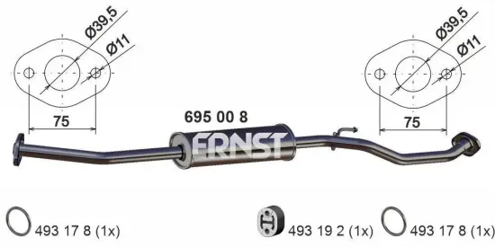 Mittelschalldämpfer ERNST 695008 Bild Mittelschalldämpfer ERNST 695008