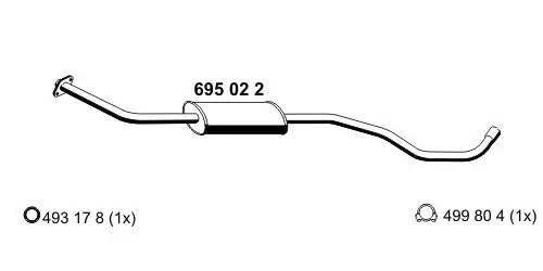 Mittelschalldämpfer ERNST 695022