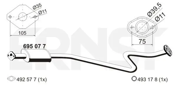 Mittelschalldämpfer ERNST 695077