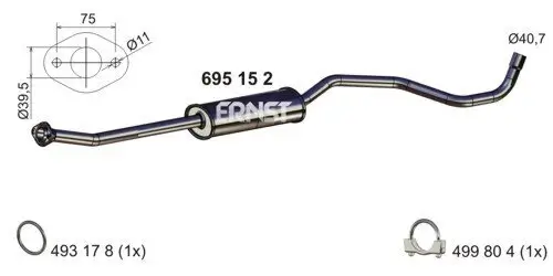 Mittelschalldämpfer ERNST 695152 Bild Mittelschalldämpfer ERNST 695152