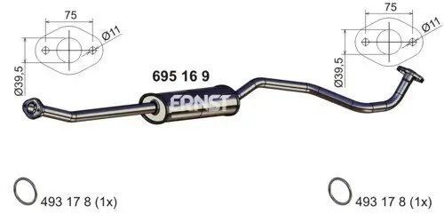 Mittelschalldämpfer ERNST 695169 Bild Mittelschalldämpfer ERNST 695169