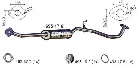 Mittelschalldämpfer ERNST 695176 Bild Mittelschalldämpfer ERNST 695176