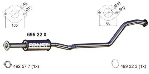 Mittelschalldämpfer ERNST 695220 Bild Mittelschalldämpfer ERNST 695220