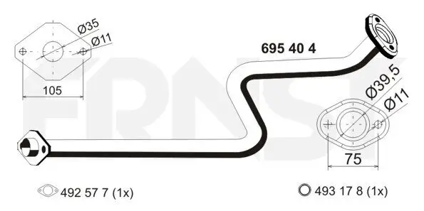 Abgasrohr Mitte ERNST 695404