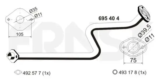 Abgasrohr Mitte ERNST 695404 Bild Abgasrohr Mitte ERNST 695404