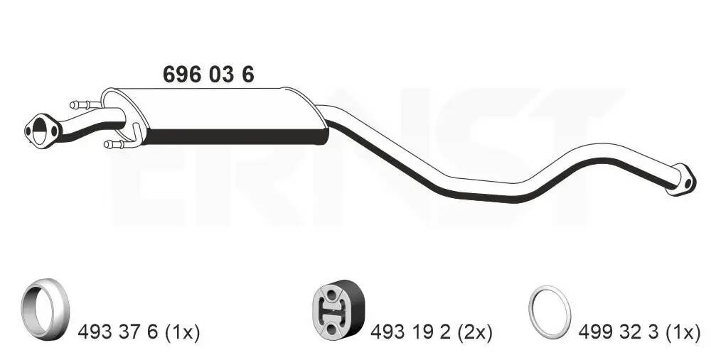 Mittelschalldämpfer ERNST 696036