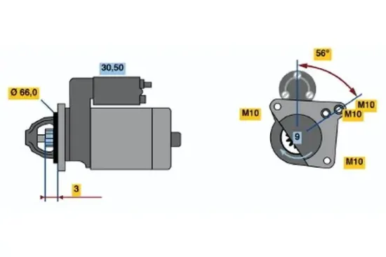 Starter 12 V 0,9 kW BOSCH 0 001 106 017 Bild Starter 12 V 0,9 kW BOSCH 0 001 106 017