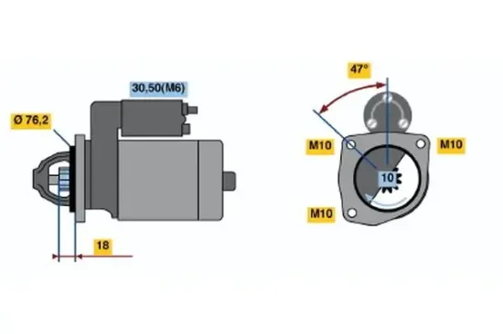 Starter 12 V 1,8 kW BOSCH 0 001 110 104 Bild Starter 12 V 1,8 kW BOSCH 0 001 110 104