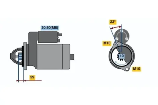 Starter 12 V 1,7 kW BOSCH 0 001 115 049 Bild Starter 12 V 1,7 kW BOSCH 0 001 115 049