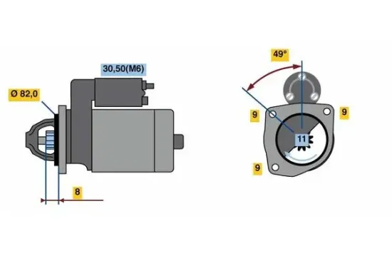 Starter 12 V 2,2 kW BOSCH 0 001 148 003 Bild Starter 12 V 2,2 kW BOSCH 0 001 148 003