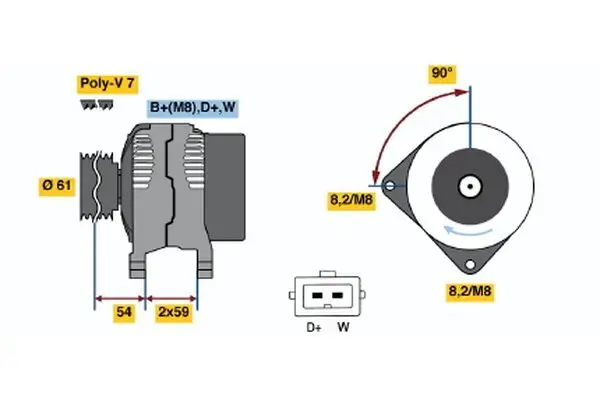 Generator 14 V BOSCH 0 123 520 002 Bild Generator 14 V BOSCH 0 123 520 002