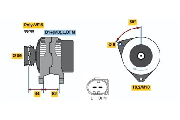 Generator 14 V BOSCH 0 124 325 020