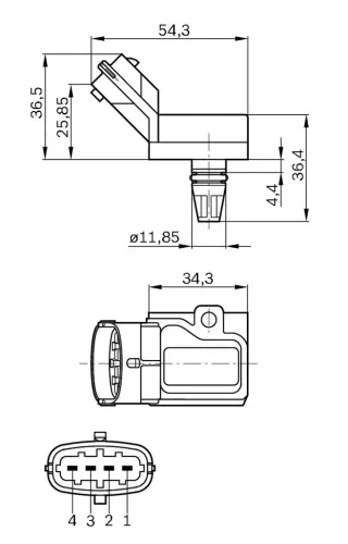 Sensor, Ansauglufttemperatur BOSCH 0 261 230 090 Bild Sensor, Ansauglufttemperatur BOSCH 0 261 230 090