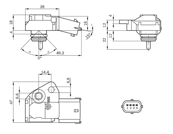 Sensor, Kraftstoffdruck BOSCH 0 261 230 110 Bild Sensor, Kraftstoffdruck BOSCH 0 261 230 110