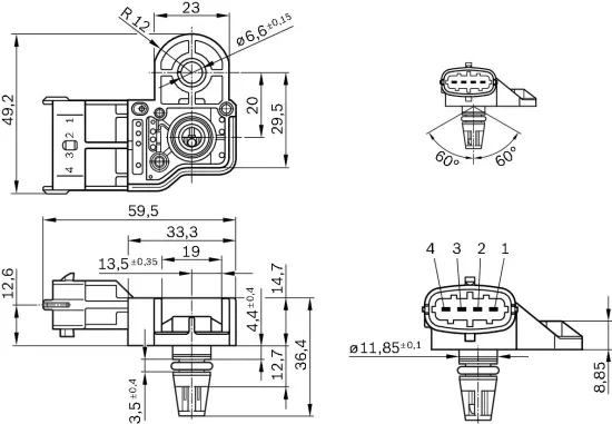 Sensor, Ladedruck BOSCH 0 261 230 280 Bild Sensor, Ladedruck BOSCH 0 261 230 280