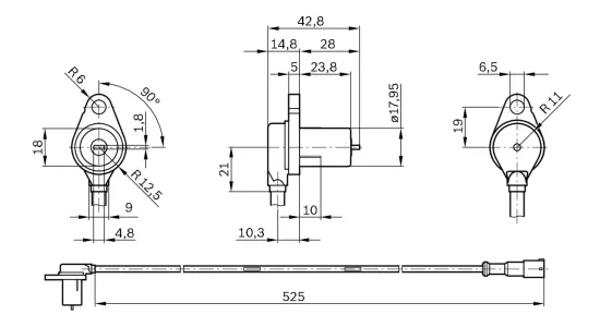 Sensor, Raddrehzahl Hinterachse links BOSCH 0 265 006 487 Bild Sensor, Raddrehzahl Hinterachse links BOSCH 0 265 006 487