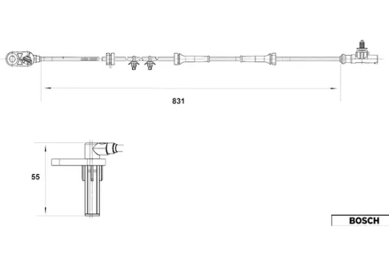 Sensor, Raddrehzahl Hinterachse rechts BOSCH 0 265 007 558 Bild Sensor, Raddrehzahl Hinterachse rechts BOSCH 0 265 007 558