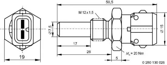 Sensor, Kühlmitteltemperatur BOSCH 0 280 130 026 Bild Sensor, Kühlmitteltemperatur BOSCH 0 280 130 026