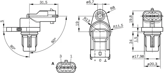 Impulsgeber, Kurbelwelle BOSCH 0 281 002 667 Bild Impulsgeber, Kurbelwelle BOSCH 0 281 002 667