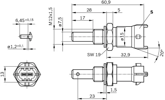 Sensor, Kühlmitteltemperatur BOSCH 0 281 002 704 Bild Sensor, Kühlmitteltemperatur BOSCH 0 281 002 704