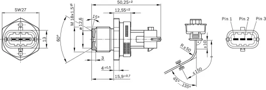 Sensor, Kraftstoffdruck BOSCH 0 281 002 937 Bild Sensor, Kraftstoffdruck BOSCH 0 281 002 937