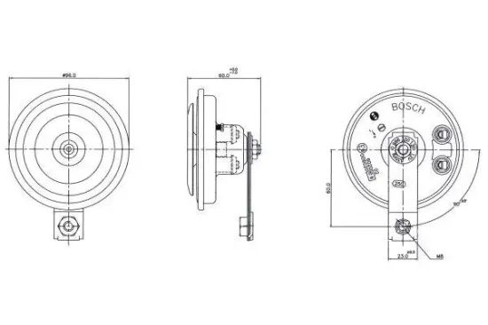 Horn BOSCH 0 986 320 130 Bild Horn BOSCH 0 986 320 130