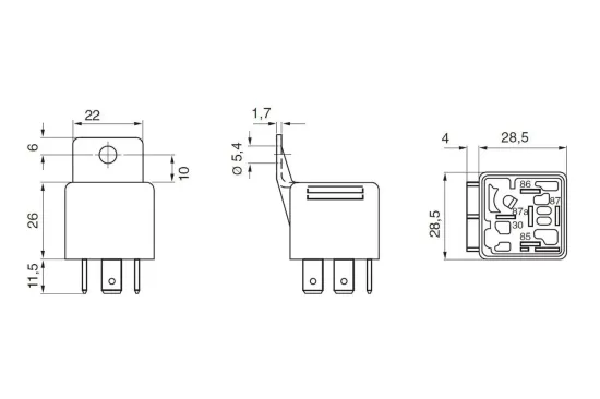 Relais, Kraftstoffpumpe 12 V BOSCH 0 332 019 151 Bild Relais, Kraftstoffpumpe 12 V BOSCH 0 332 019 151