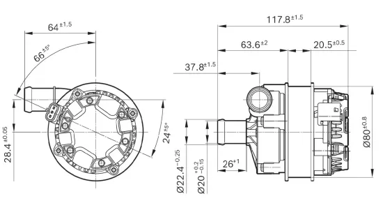 Zusatzwasserpumpe (Kühlwasserkreislauf) 12 V BOSCH 0 392 024 058 Bild Zusatzwasserpumpe (Kühlwasserkreislauf) 12 V BOSCH 0 392 024 058