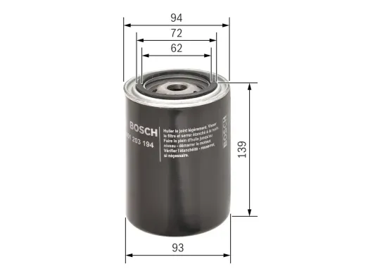 Ölfilter BOSCH 0 451 203 194 Bild Ölfilter BOSCH 0 451 203 194