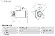 Starter 12 V 2,2 kW BOSCH 0 986 010 600