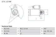 Starter 12 V 1,5 kW BOSCH 0 986 010 850