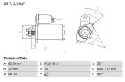 Starter 24 V 2,5 kW BOSCH 0 986 013 390