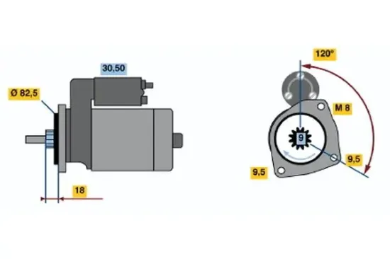 Starter 12 V 1,7 kW BOSCH 0 986 015 320 Bild Starter 12 V 1,7 kW BOSCH 0 986 015 320