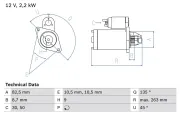 Starter 12 V 2,2 kW BOSCH 0 986 015 920