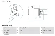 Starter 12 V 1,1 kW BOSCH 0 986 016 280