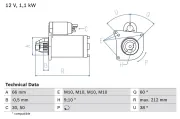 Starter 12 V 1,1 kW BOSCH 0 986 016 400