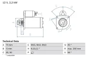 Starter 12 V 2,2 kW BOSCH 0 986 016 950