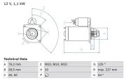 Starter 12 V 1,1 kW BOSCH 0 986 017 060