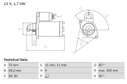 Starter 12 V 1,7 kW BOSCH 0 986 017 440