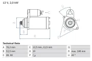 Starter 12 V 2 kW BOSCH 0 986 017 460