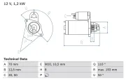 Starter 12 V 0,86 kW BOSCH 0 986 017 661