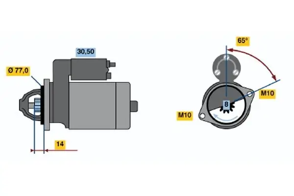 Starter 12 V 0,9 kW BOSCH 0 986 017 721