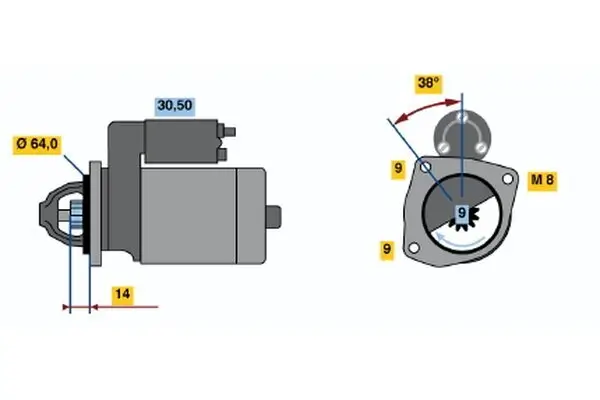 Starter 12 V 0,8 kW BOSCH 0 986 017 781