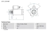 Starter 12 V 2 kW BOSCH 0 986 017 790