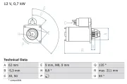 Starter 12 V 0,7 kW BOSCH 0 986 017 930