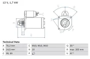 Starter 12 V 1,7 kW BOSCH 0 986 018 220