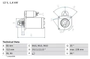 Starter 12 V 1,4 kW BOSCH 0 986 018 310