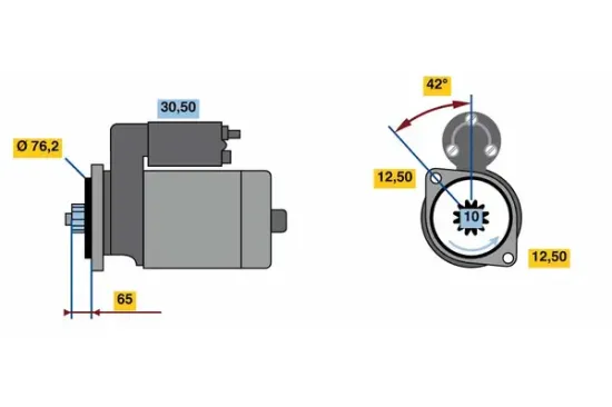 Starter 12 V 2 kW BOSCH 0 986 018 390 Bild Starter 12 V 2 kW BOSCH 0 986 018 390