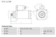 Starter 12 V 1,1 kW BOSCH 0 986 018 470