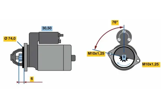 Starter 12 V 1,8 kW BOSCH 0 986 018 680 Bild Starter 12 V 1,8 kW BOSCH 0 986 018 680